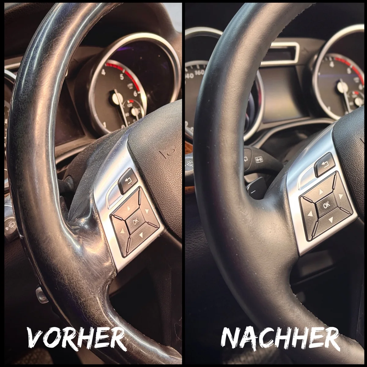 Mercedes · Lenkrad vorher / nachher